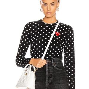 Comme des Garcons Play Polka Dot Long Sleeve Top, size small